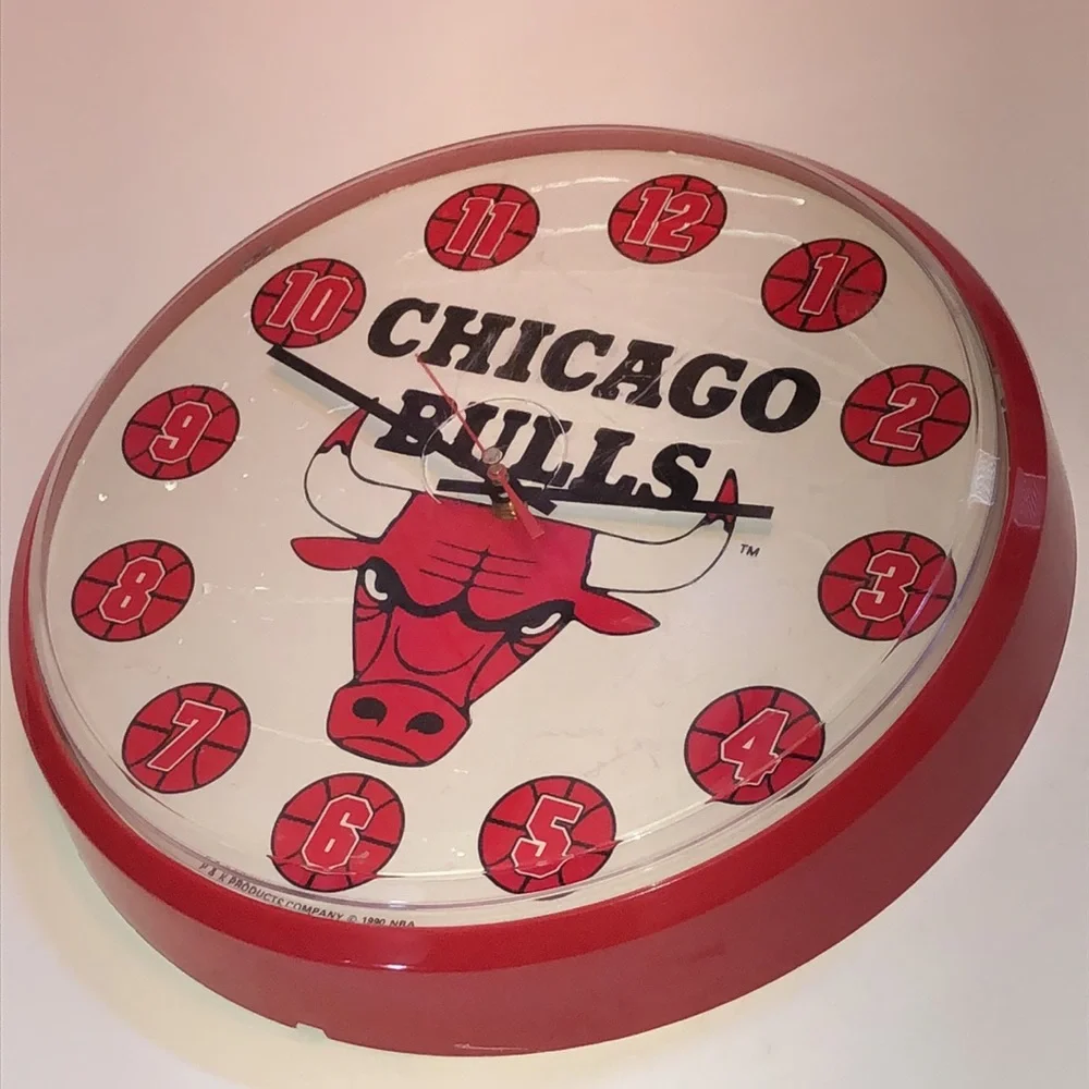 Chicago Bulls Wall Clock 1990 Vintage Chicago Bulls Michael Jordan era